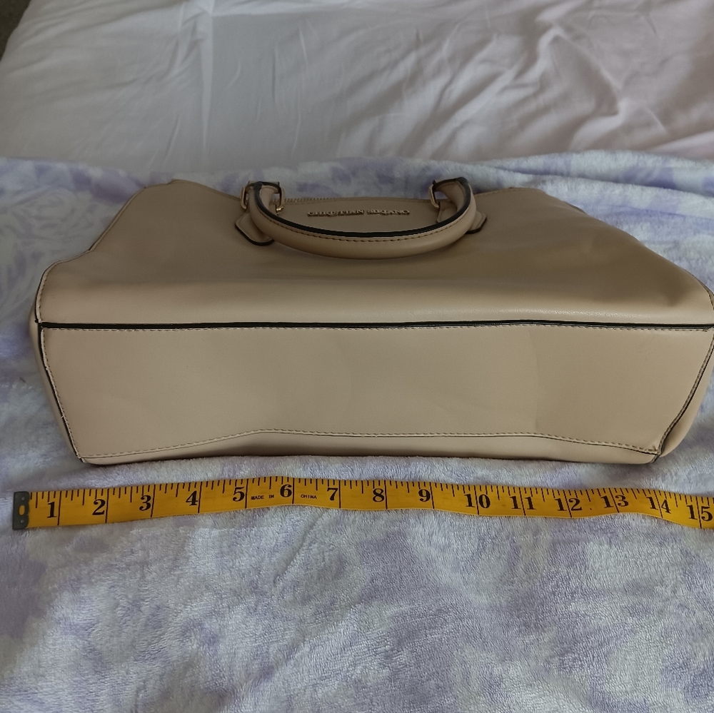 Michael Kors Beige Leather Satchel with Top Handles